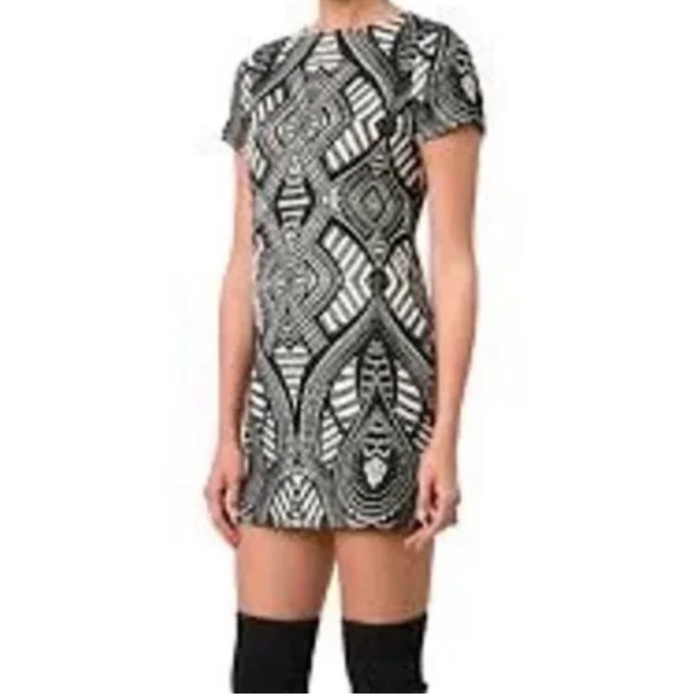 Alice + Olivia black Geometric Mini Dress